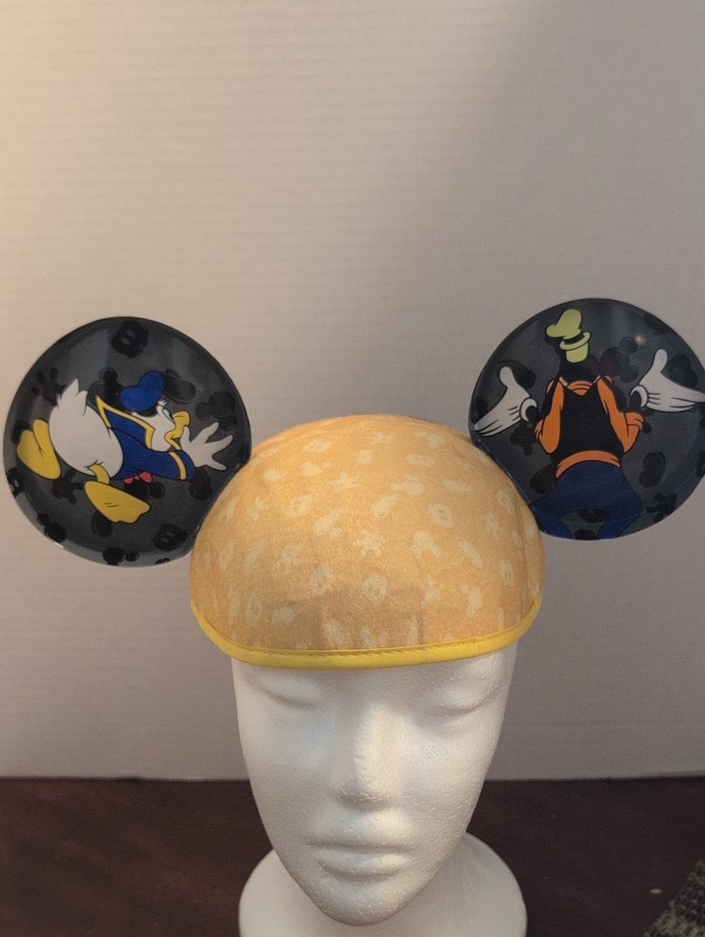 Vintage Disney Parks Yellow Mickey & Friends Ear Hat with Clear Character Ears - Picture 3 of 7